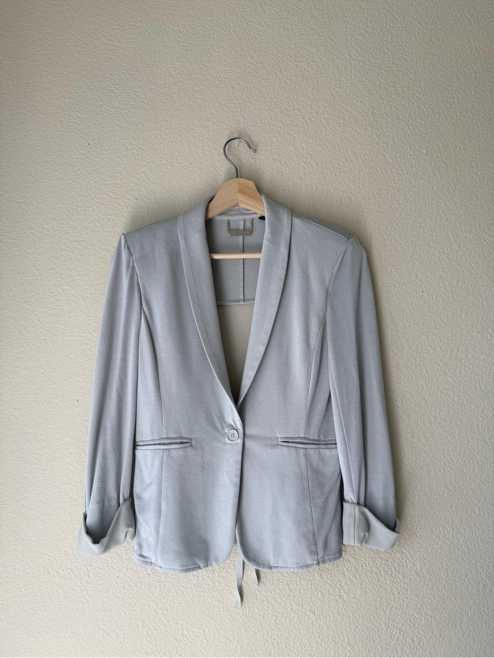 Armani Exchange A|X Light Gray Knit Blazer Size S Tie Back Jacket